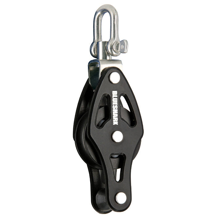 Blueshark 28mm Single Block with Becket and Swivel