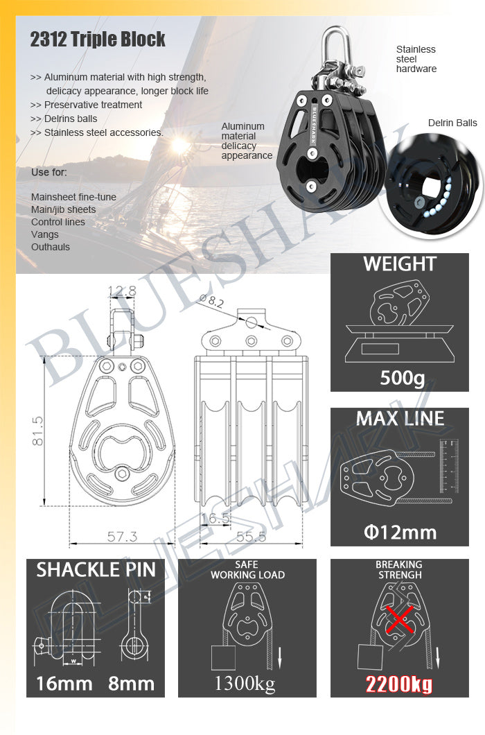 Blueshark 57mm Triple Aluminum Block