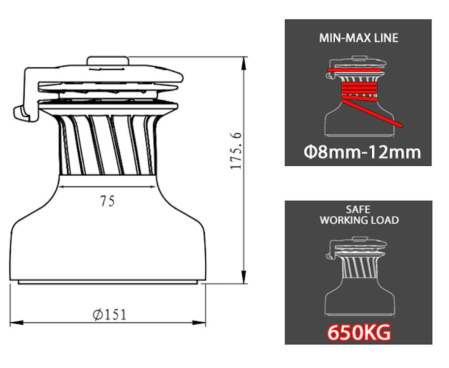 Blueshark Self-Tailing Winch 40 2 Speed