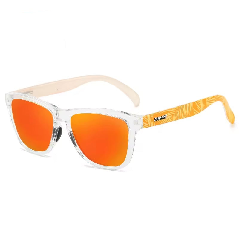 Polarised Sunglasses Clear with Red Orange Lenses