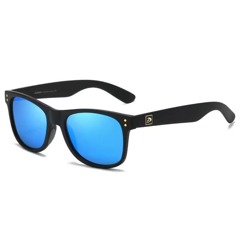 Polarised Sunglasses Matte Black with Ice Blue Lenses