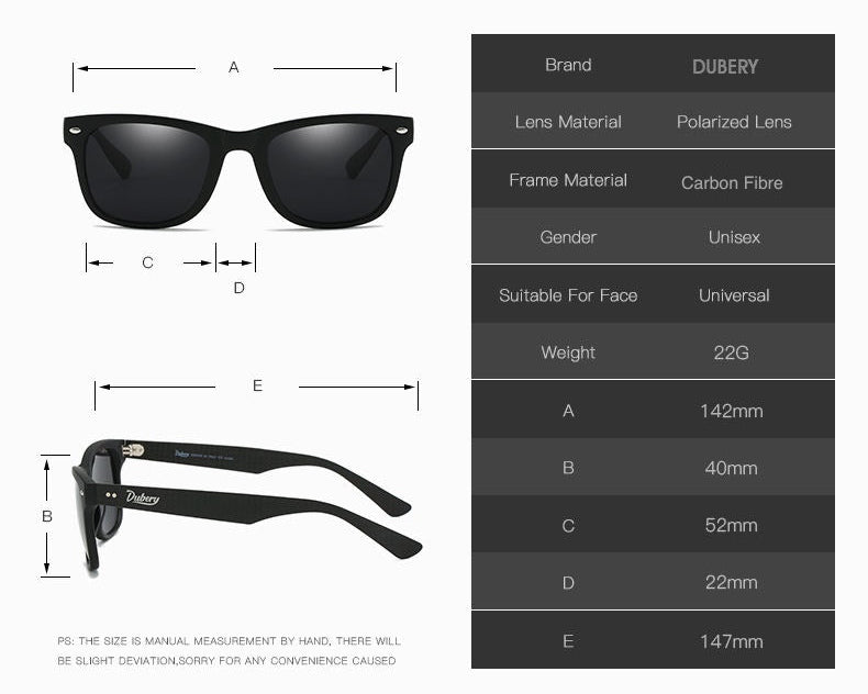 Carbon Fibre Frame Polarised Sunglasses Black Lens