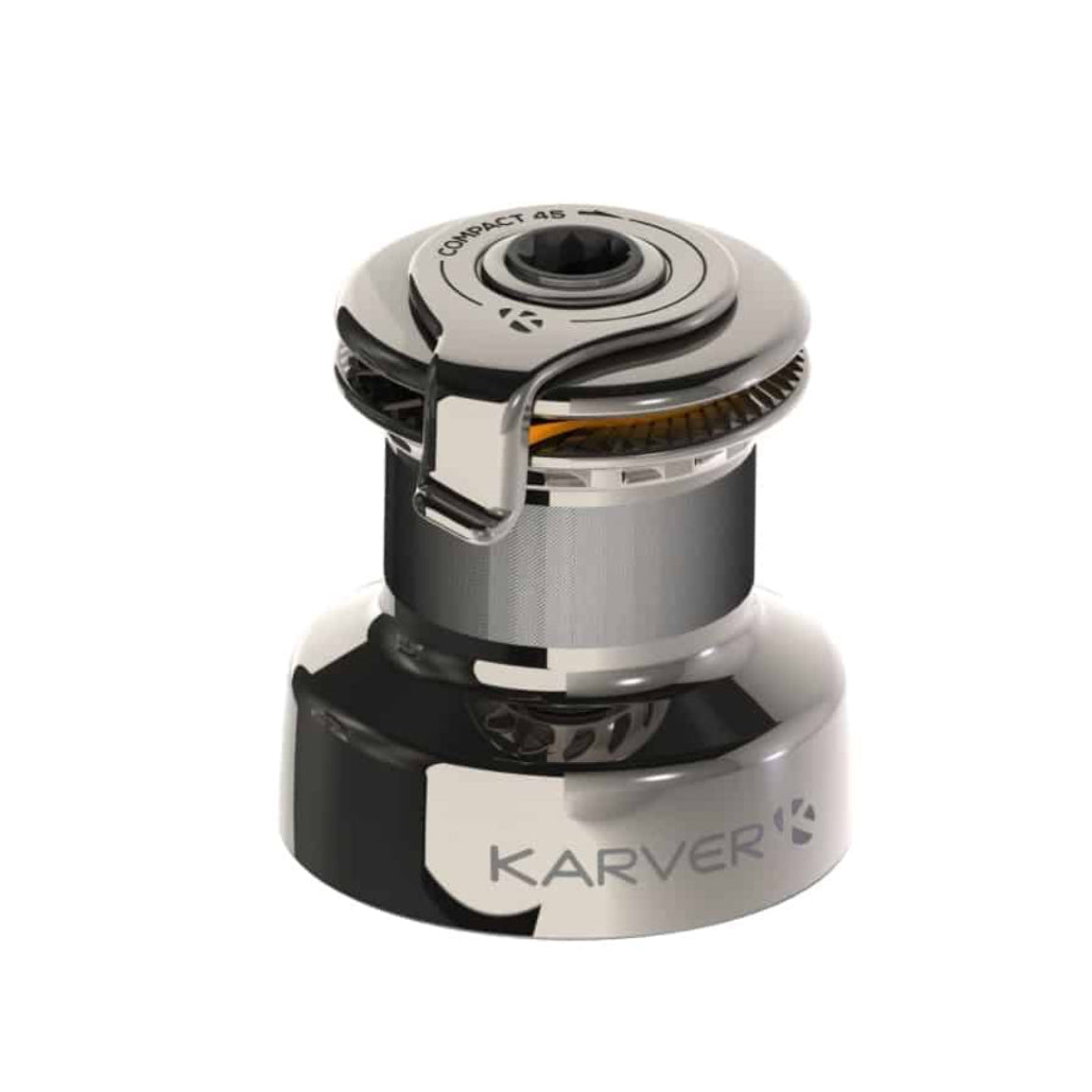 Karver Compact 2 Speed KCW45 Winch - Stainless Steel Drum