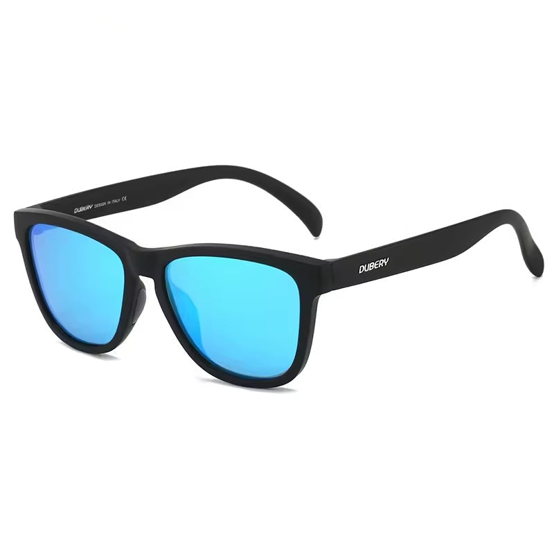Polarised Sunglasses Matte Black with Ice Blue Lenses