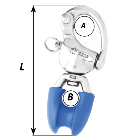Wichard HR Snap Shackle with Thimble Eye - 95mm
