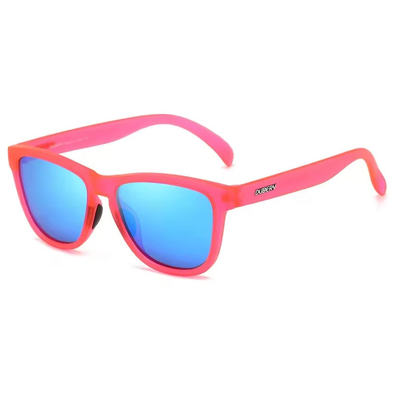 Polarised Sunglasses Bright Red with Ice Blue Lenses