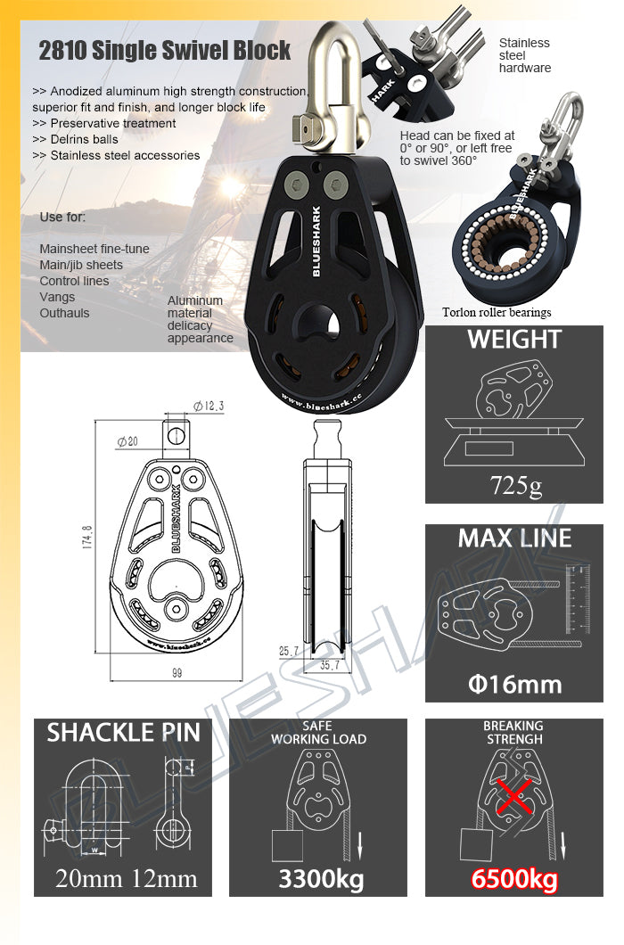 100mm Torlon Roller High Load Single Block