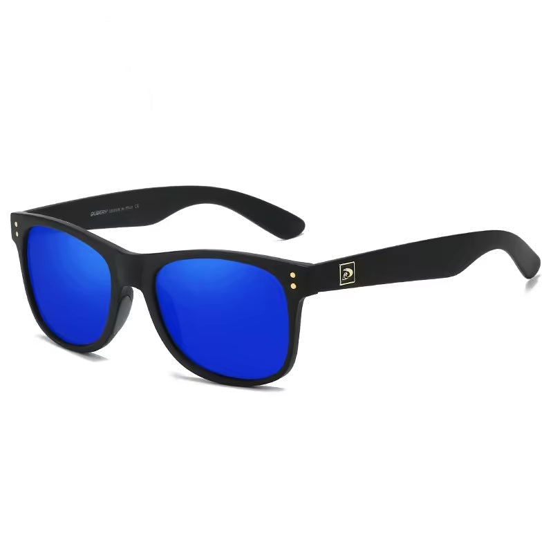 Polarised Sunglasses Matte Black with Blue Lenses