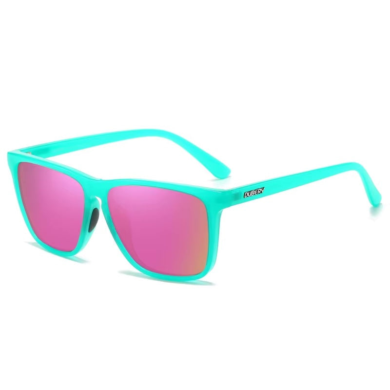 Polarised Sunglasses Turquoise with Pink Lenses