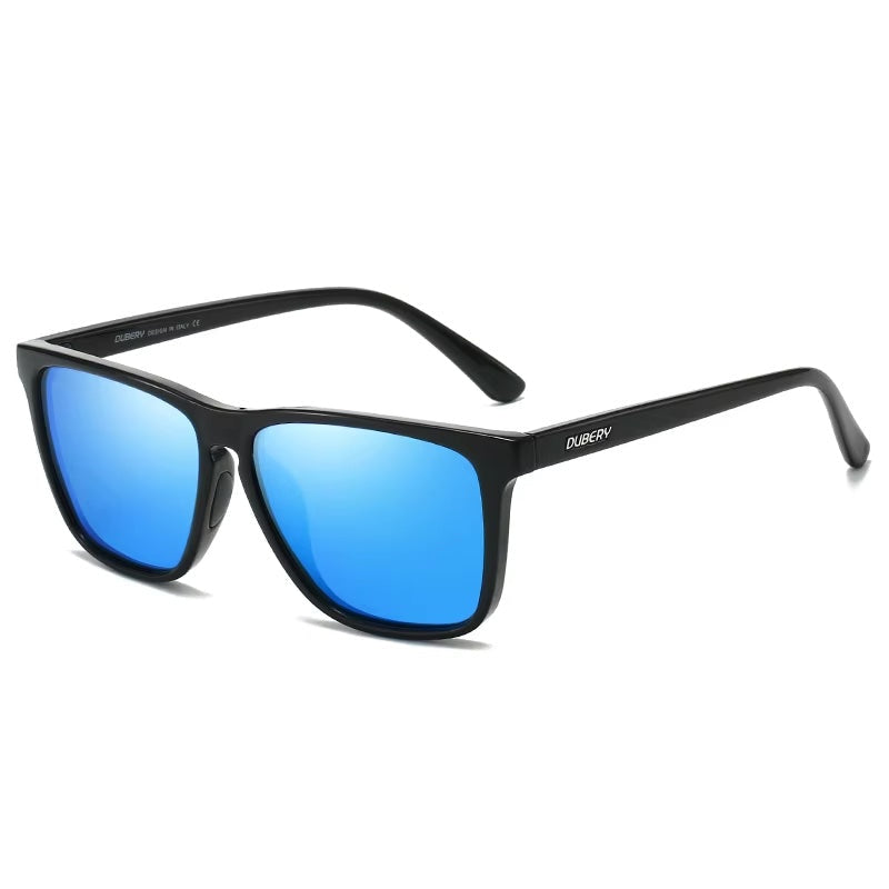 Polarised Sunglasses Black with Ice Blue Lenses