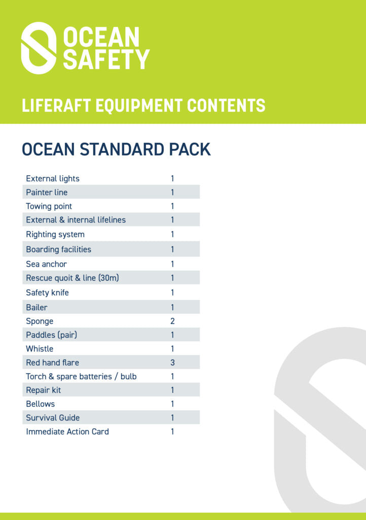 OCEAN STANDARD LIFERAFT – CONTAINER
