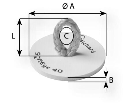 SoftEye 40 - Stick-on Padeye - White