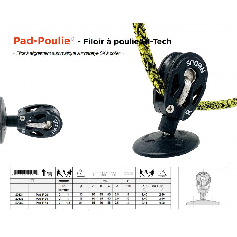 Nodus Padeye Pad-Poulie® | Fairlead with Block