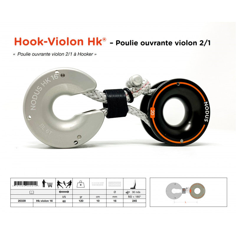Nodus Hook-Violon Hk® opening pulley