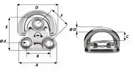 Wichard Folding Pad Eye