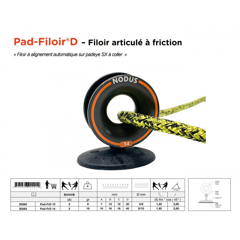 Nodus Pad-fairlead D® | Sheet fairlead Aluminium