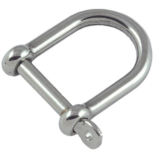Wide D Shackle - 316 Marine Grade Stainless Steel